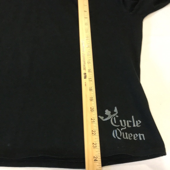 Harley Davidson women’s black studded turtleneck long sleeve size L cycle queen - Picture 11 of 12